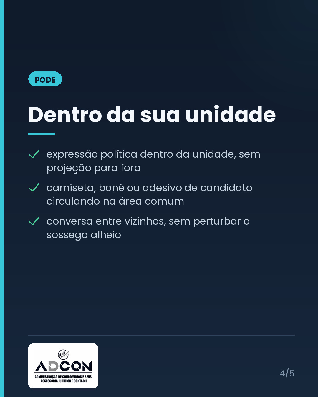 Eleições 2026 no condomínio: o que pode e o que não pode — card 4